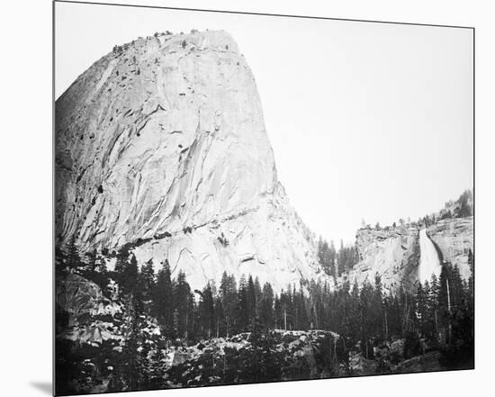 Bellows Butte and Nevada Fall, Yosemite-Carleton E Watkins-Mounted Giclee Print