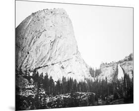 Bellows Butte and Nevada Fall, Yosemite-Carleton E Watkins-Mounted Giclee Print