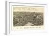 Bellows Falls, Vermont - Panoramic Map-Lantern Press-Framed Art Print