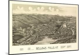 Bellows Falls, Vermont - Panoramic Map-Lantern Press-Mounted Art Print