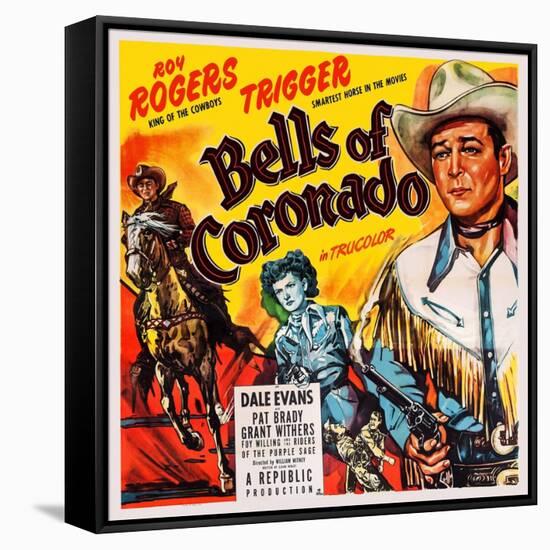 Bells of Coronado, Left and Right: Roy Rogers; Center: Dale Evans, 1950-null-Framed Stretched Canvas