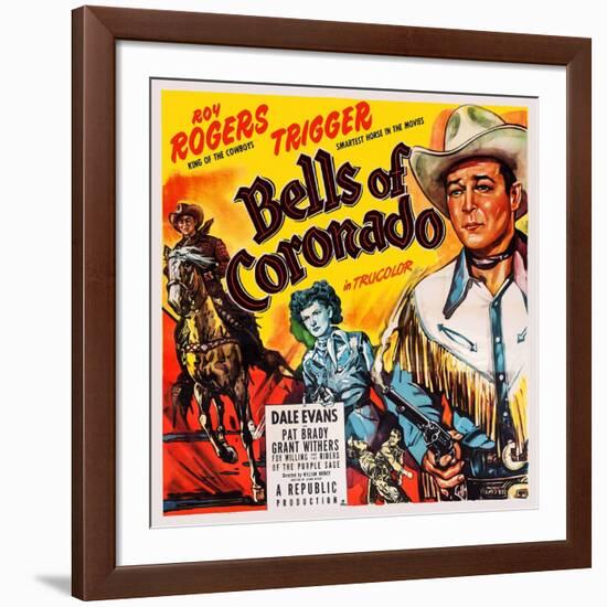 Bells of Coronado, Left and Right: Roy Rogers; Center: Dale Evans, 1950-null-Framed Art Print