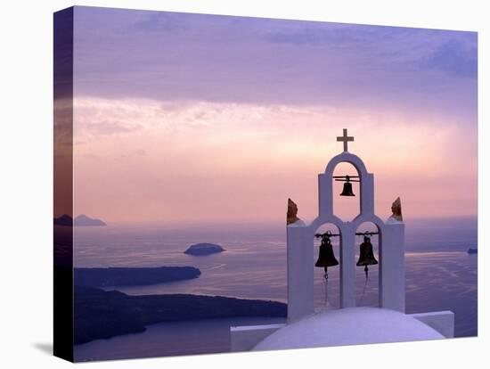 Belltower at Sunrise, Mykonos, Greece-Keren Su-Stretched Canvas