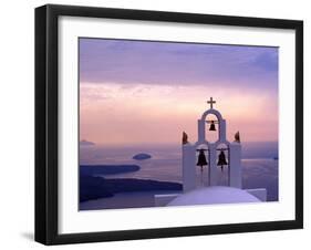 Belltower at Sunrise, Mykonos, Greece-Keren Su-Framed Premium Photographic Print