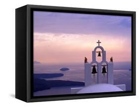 Belltower at Sunrise, Mykonos, Greece-Keren Su-Framed Stretched Canvas