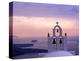Belltower at Sunrise, Mykonos, Greece-Keren Su-Stretched Canvas