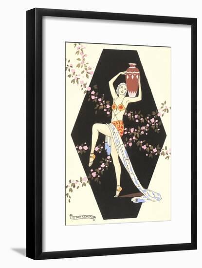 Belly Dancer Balancing Jug-null-Framed Art Print