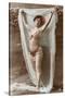 Belly Dancer with Fabric-null-Stretched Canvas