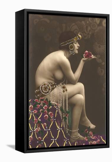 Belly Dancer with Roses-null-Framed Stretched Canvas