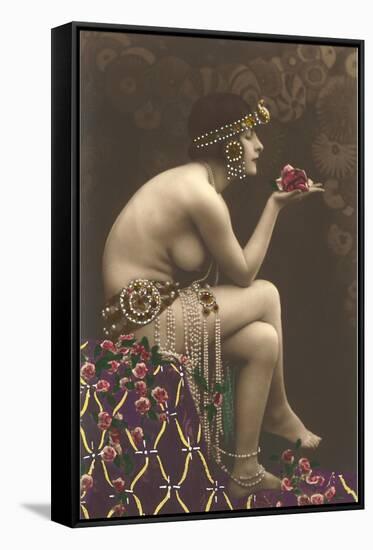 Belly Dancer with Roses-null-Framed Stretched Canvas