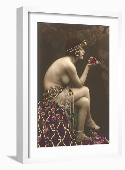 Belly Dancer with Roses-null-Framed Art Print