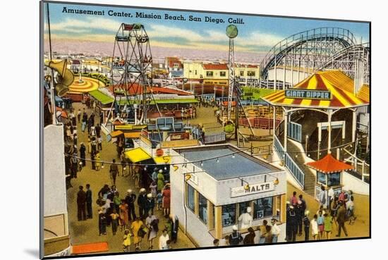 Belmont Amusement Park, Mission Beach, San Diego, California-null-Mounted Art Print