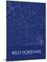 Belo Horizonte, Brazil Blue Map-null-Mounted Poster