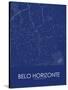 Belo Horizonte, Brazil Blue Map-null-Stretched Canvas