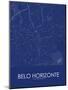 Belo Horizonte, Brazil Blue Map-null-Mounted Poster