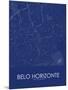 Belo Horizonte, Brazil Blue Map-null-Mounted Poster