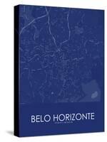 Belo Horizonte, Brazil Blue Map-null-Stretched Canvas