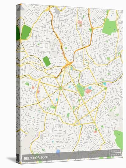 Belo Horizonte, Brazil Map-null-Stretched Canvas