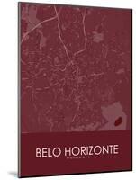 Belo Horizonte, Brazil Red Map-null-Mounted Poster