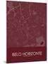 Belo Horizonte, Brazil Red Map-null-Mounted Poster