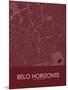 Belo Horizonte, Brazil Red Map-null-Mounted Poster