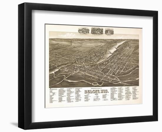 Beloit, Wisconsin - Panoramic Map-Lantern Press-Framed Art Print