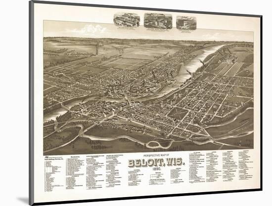 Beloit, Wisconsin - Panoramic Map-Lantern Press-Mounted Art Print