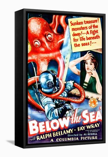 Below The Sea, US poster art, Fay Wray, 1933-null-Framed Stretched Canvas