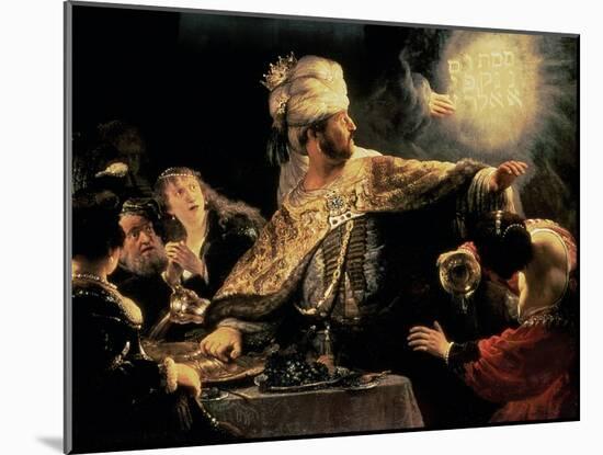 Belshazzar's Feast circa 1636-38-Rembrandt van Rijn-Mounted Giclee Print