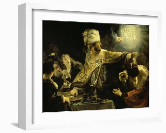 Belshazzar's Feast-Rembrandt van Rijn-Framed Giclee Print