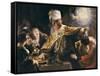 Belshazzar's Feast-Rembrandt van Rijn-Framed Stretched Canvas