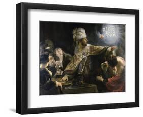 Belshazzar's Feast-Rembrandt van Rijn-Framed Premium Giclee Print