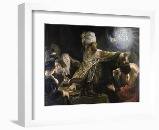 Belshazzar's Feast-Rembrandt van Rijn-Framed Premium Giclee Print
