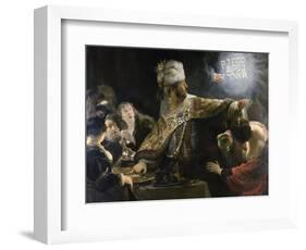 Belshazzar's Feast-Rembrandt van Rijn-Framed Premium Giclee Print