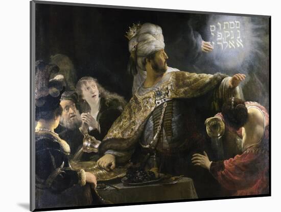 Belshazzar's Feast-Rembrandt van Rijn-Mounted Giclee Print