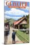 Belton Train Depot - West Glacier, Montana-Lantern Press-Mounted Art Print