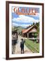 Belton Train Depot - West Glacier, Montana-Lantern Press-Framed Art Print