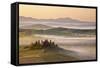 Belvedere Farm at Sunsise, Orcia Valley,Tuscany,Italy.-ClickAlps-Framed Stretched Canvas