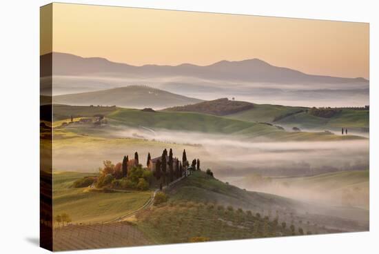 Belvedere Farm at Sunsise, Orcia Valley,Tuscany,Italy.-ClickAlps-Stretched Canvas