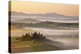 Belvedere Farm at Sunsise, Orcia Valley,Tuscany,Italy.-ClickAlps-Stretched Canvas