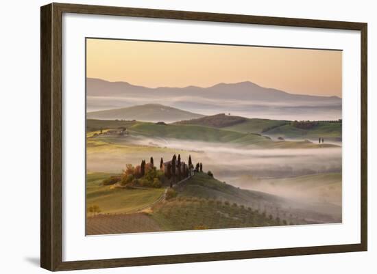 Belvedere Farm at Sunsise, Orcia Valley,Tuscany,Italy.-ClickAlps-Framed Photographic Print