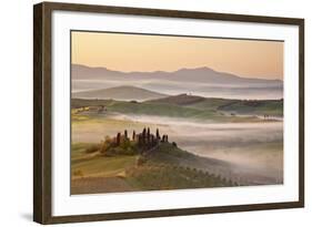 Belvedere Farm at Sunsise, Orcia Valley,Tuscany,Italy.-ClickAlps-Framed Photographic Print