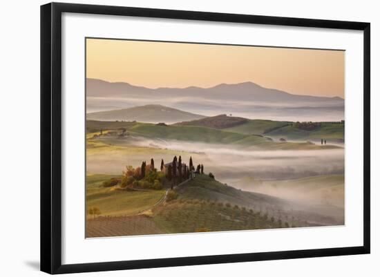 Belvedere Farm at Sunsise, Orcia Valley,Tuscany,Italy.-ClickAlps-Framed Photographic Print