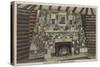 Bemidji, MN - View of the Fireplace of States-Lantern Press-Stretched Canvas