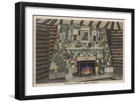Bemidji, MN - View of the Fireplace of States-Lantern Press-Framed Art Print