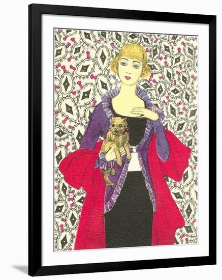Bemused Lady with Cairns Terrier-null-Framed Art Print