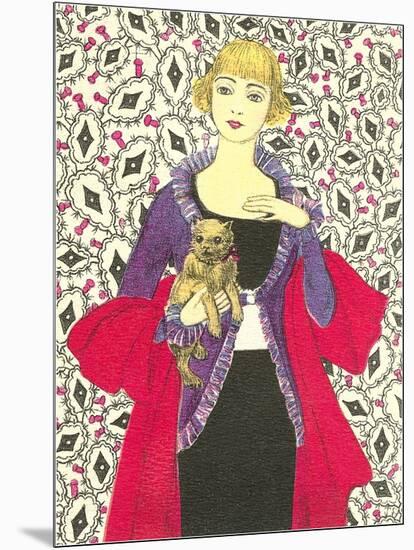 Bemused Lady with Cairns Terrier-null-Mounted Art Print