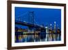 Ben Franklin Bridge at dusk, Philadelphia, Pennsylvania, USA-null-Framed Photographic Print