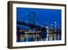 Ben Franklin Bridge at dusk, Philadelphia, Pennsylvania, USA-null-Framed Photographic Print