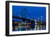 Ben Franklin Bridge at dusk, Philadelphia, Pennsylvania, USA-null-Framed Photographic Print